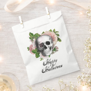 Pink Viktorianisch Gothic Skull Damask Halloween Geschenktütchen