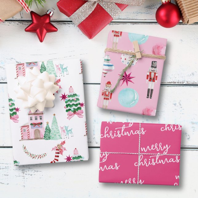 Pink Village Vintage Weihnachten Geschenkpapier Set (Von Creator hochgeladen)
