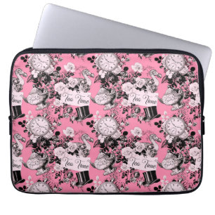 Pink Vintag Alice Teatime Laptopschutzhülle