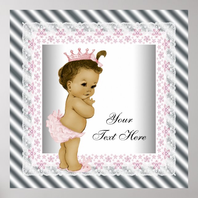 Pink Vintag Baby Girl Princess Poster (Vorne)