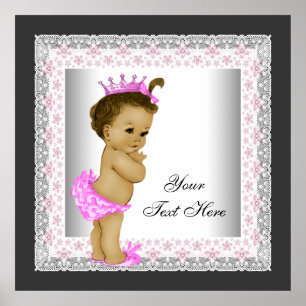 Pink Vintag Baby Girl Princess Poster