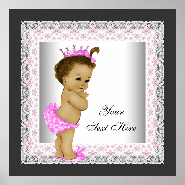 Pink Vintag Baby Girl Princess Poster (Vorne)