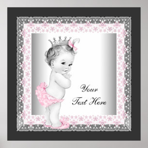 Pink Vintag Baby Girl Princess Poster