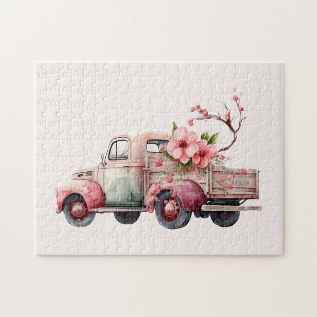 Pink Vintag Bauer Truck Puzzle (Horizontal)