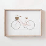 Pink Vintag Bike Poster<br><div class="desc">Dieses illustrierte Fahrradprint ist eine schöne und erschwingliche Art,  Ihr Kinderzimmer,  Kinderzimmer oder eine Mauer zu dekorieren,  die ein bisschen Liebe braucht!</div>