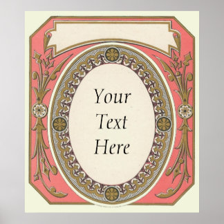 Pink Vintag Border Poster individuell anpassen