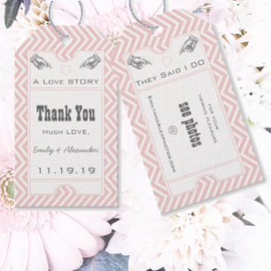 Pink Vintag Broadway Ticket Hochzeit Vielen Dank Geschenkanhänger