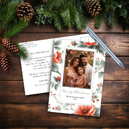 Pink Vintag Floral Weihnachten Postkarte mit Foto