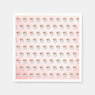 Pink Vintag Jolly Santa Lächeln Weihnachten Serviette