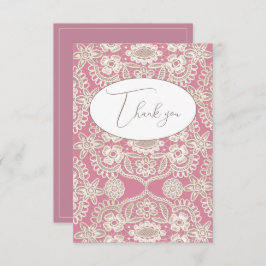 Pink Vintag Lace Flat Danke Karte