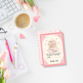 Pink Vintag Pony Diaper-Umschließkarte Begleitkarte