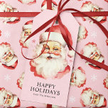 Pink Vintag Retro Weihnachten Weihnachten Geschenkanhänger<br><div class="desc">Fügen Sie Ihren Geschenken eine nostalgische Touch mit diesen rosa Vintagen Weihnachtsgeschenkschildern des Weihnachtsmanns hinzu. Mit einer charmanten Retro Santa Illustration mit festlichen Schneeflocken sind diese Tags perfekt, um Ihren Urlaubsgeschenken Persönlichkeit und Wärme zu verleihen. Das klassische Santa-Design im rosa Hintergrund schafft einen stilvollen Kontrast, der sich auf Geschenkboxen, Taschen...</div>