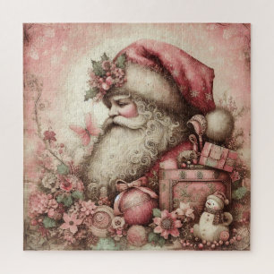 Pink Vintag Santa Puzzle