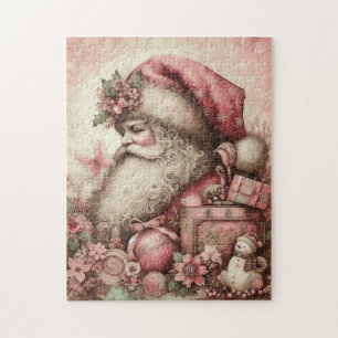 Pink Vintag Santa Puzzle