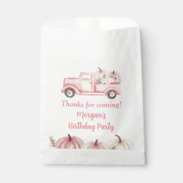 Pink Vintag Truck Pumpkin Birthday Party Geschenktütchen