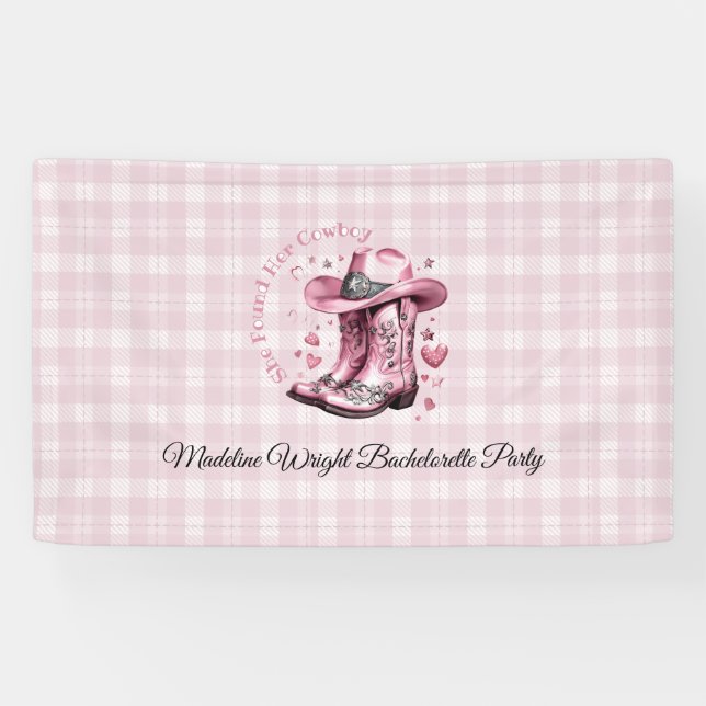 Pink Vintag Western Cowgirl Bachelorette Banner (Horizontal)