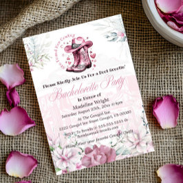 Pink Vintag Western Cowgirl Junggeselinnen-Abschie Einladung