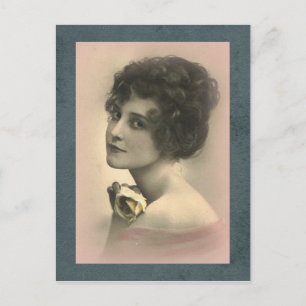 Pink Vintage Frau Postkarte