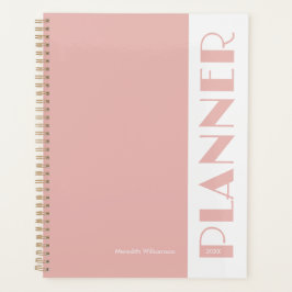 Pink Vintage Retro Stripe Personalized  Plan Planer