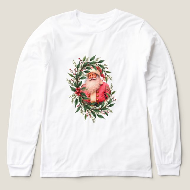 Pink Vintage Santa  Tri-Blend Shirt (Design Vorderseite)