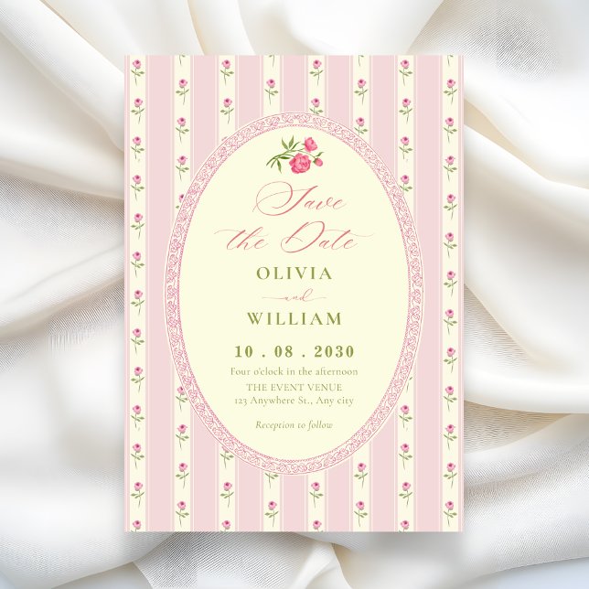 Pink vintage wedding save the date (Von Creator hochgeladen)