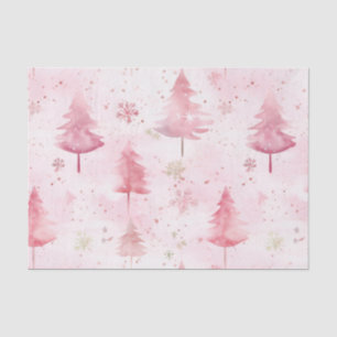 Pink Vintage Weihnachten Pine Trees Seidenpapier