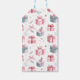 Pink Vintage Weihnachtspakete Geschenkanhänger