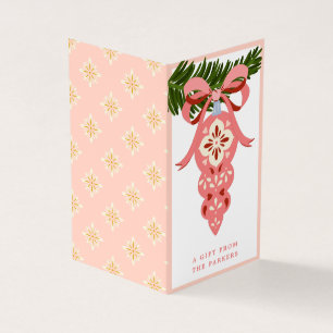 Pink Vintage Weihnachtsschmuck Faltblatt