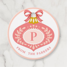 Pink Vintage Weihnachtsschmuck | Foto Favor Tag Geschenkanhänger