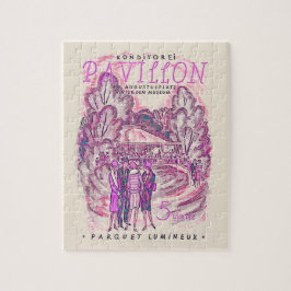 Pink Vintages französisches Werbegeschenk Puzzle