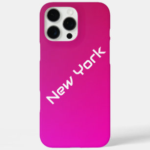 Pink-Violet-Gradient mit New Yorker Typografie iPhone 16 Pro Max Hülle