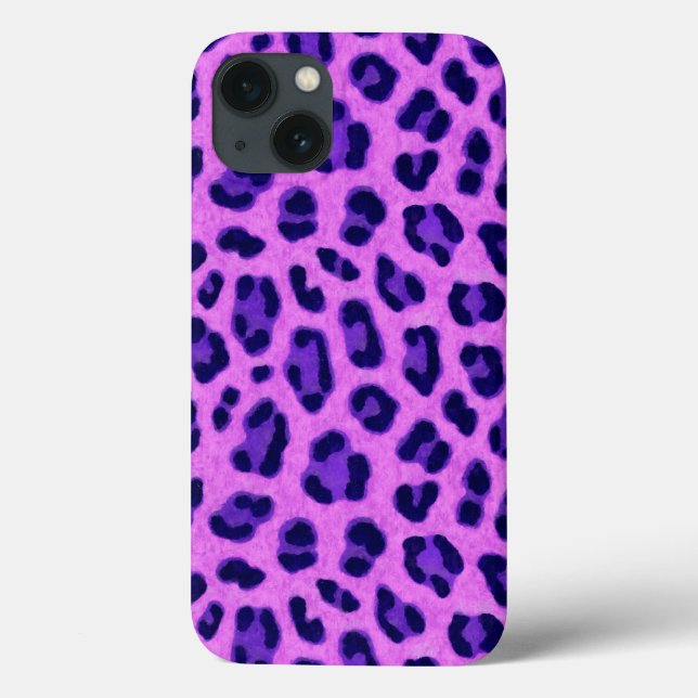 Pink Violet Leopard Tierdruckmuster Case-Mate iPhone Hülle (Rückseite)