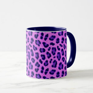 Pink Violet Leopard Tierdruckmuster Tasse