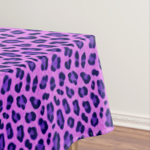 Pink Violet Leopard Tierdruckmuster Tischdecke