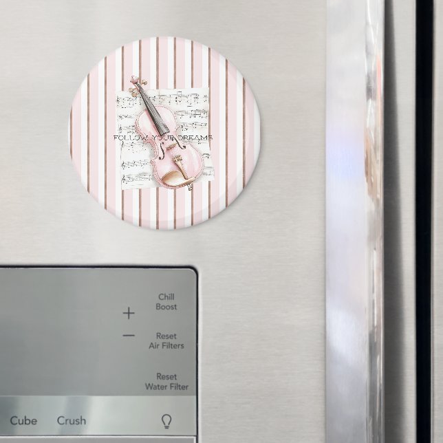 Pink Violin Music Sheet Magnet (In Situ (Kühlschrank))