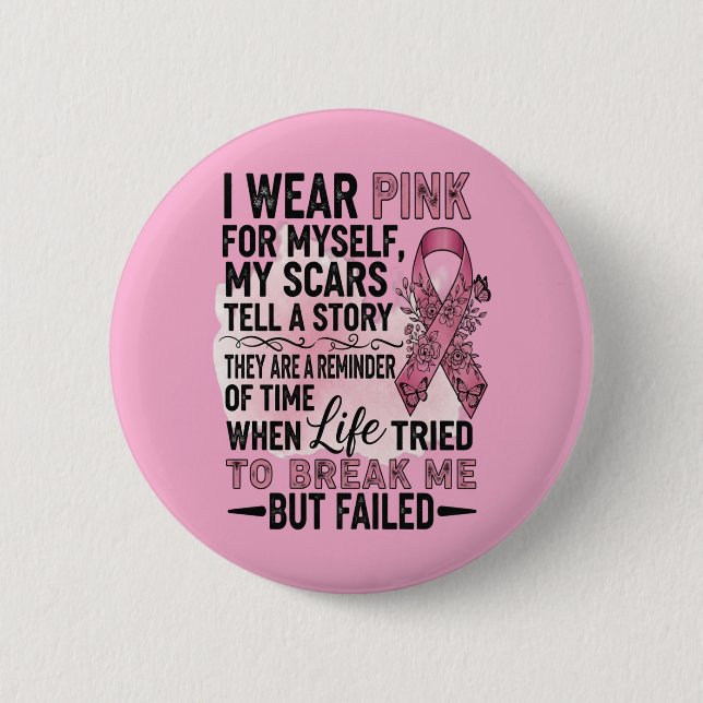 Pink Volleyball Brustkrebs Bewusstsein Button (Vorderseite)