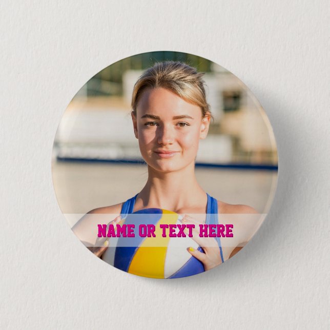 Pink Volleyball Buttons Sport Player Team Kids (Vorderseite)