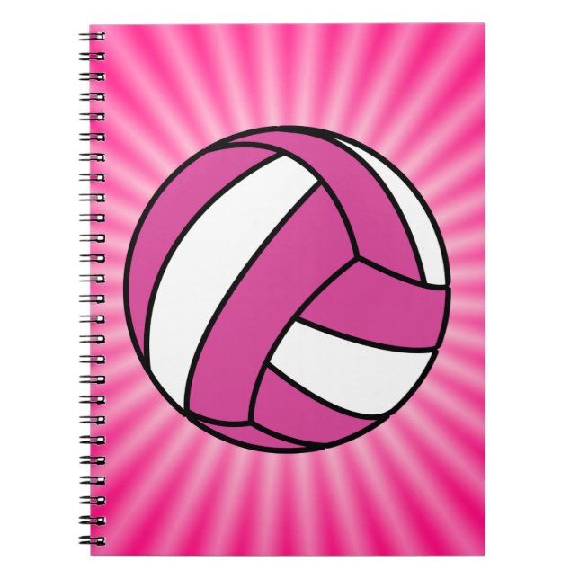 Pink Volleyball Notizblock (Vorderseite)
