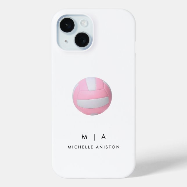 Pink Volleyball Personalisiert Case-Mate iPhone Hülle (Rückseite)
