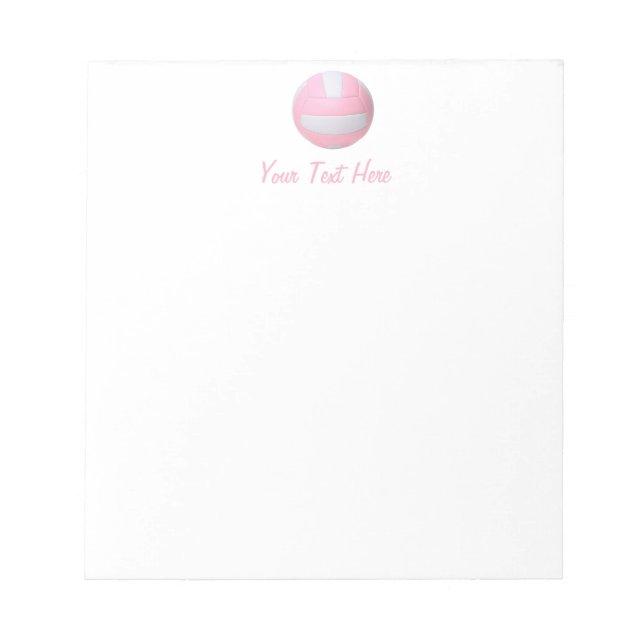 Pink Volleyball Personalisiert Notepad Notizblock (Vorderseite)