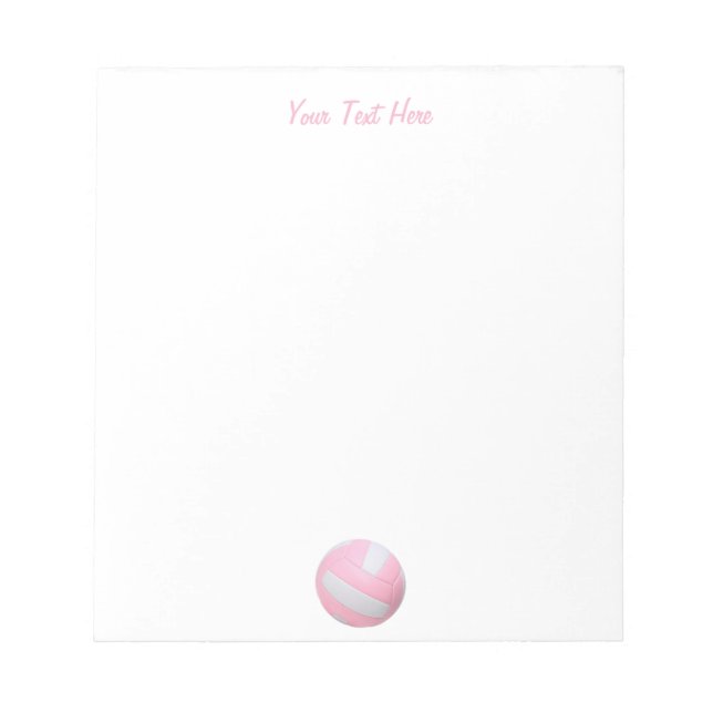 Pink Volleyball Personalisiert Notepad Notizblock (Vorderseite)