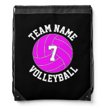 Pink Volleyball Team Name und Spielernummer
