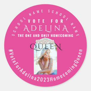 Pink Vote Homecomoming Queen Pink HOCO Foto Runder Aufkleber
