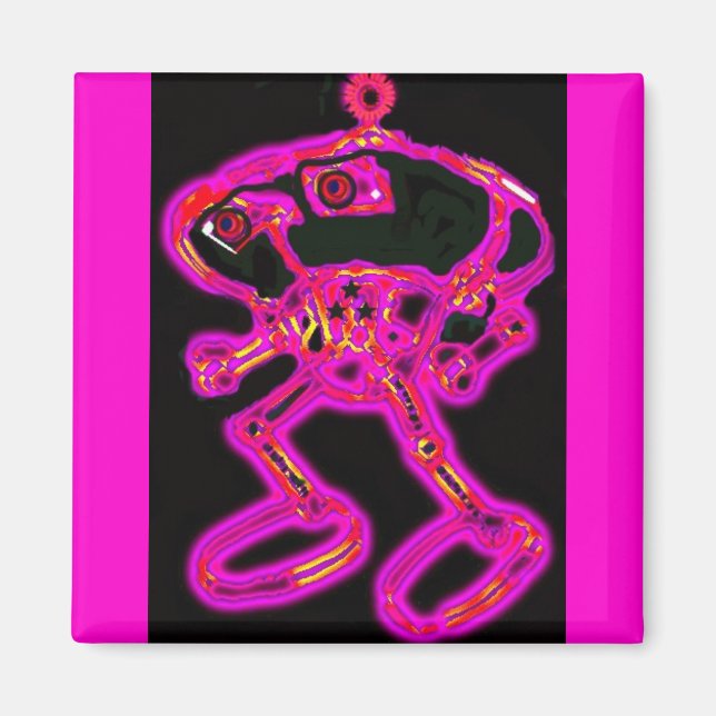 Pink Wacky Smacky RoBoT MagNEAT-O Magnet (Vorne)