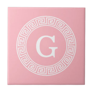 Pink, was für ein erstes Monogramm für den griechi Fliese
