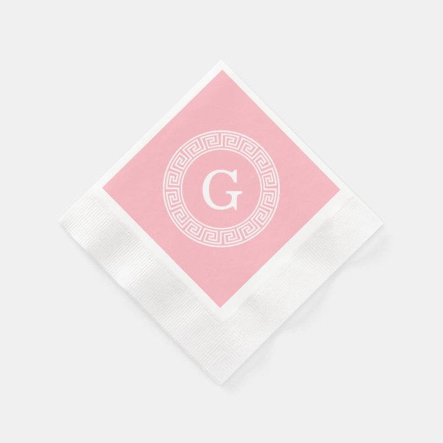 Pink, was für ein erstes Monogramm für den griechi Serviette (Ecke)