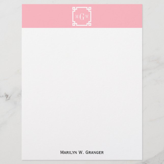 Pink, was griechischer Schlüssel 2 Gerahmt 3 Init  (Vorderseite)