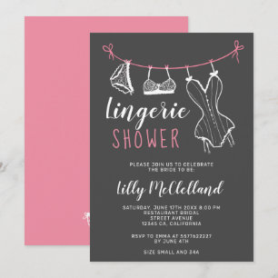 Pink Wäscheständer Chic Dessous Brautparty Einladung