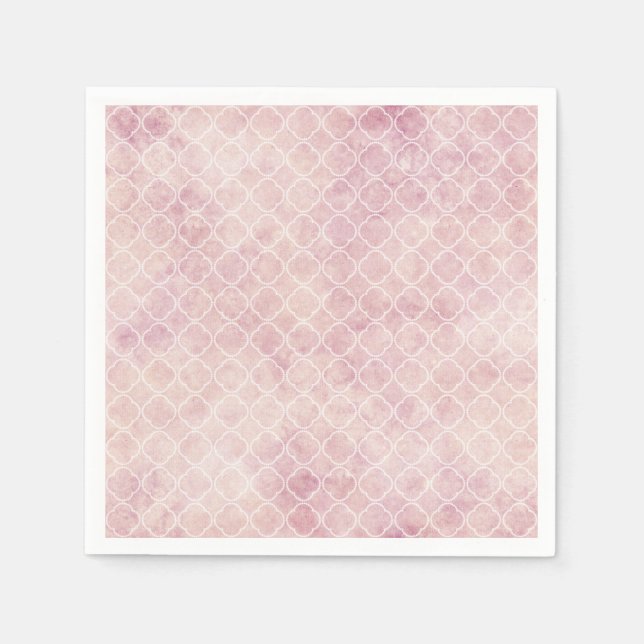 Pink Wasserfarbe Abstrakt Pastete Serviette (Vorderseite)