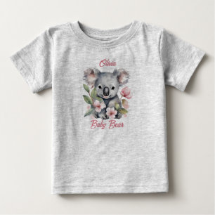 Pink Wasserfarbe Koala Geburtstag  Baby T-shirt